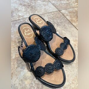 Jack Rogers Lauren Mid Wedge in Black